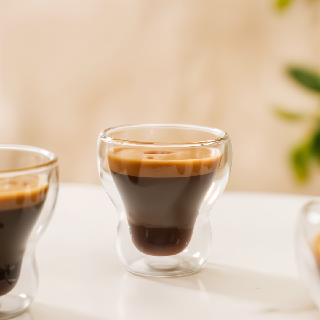 كوب زجاجي بدون يد